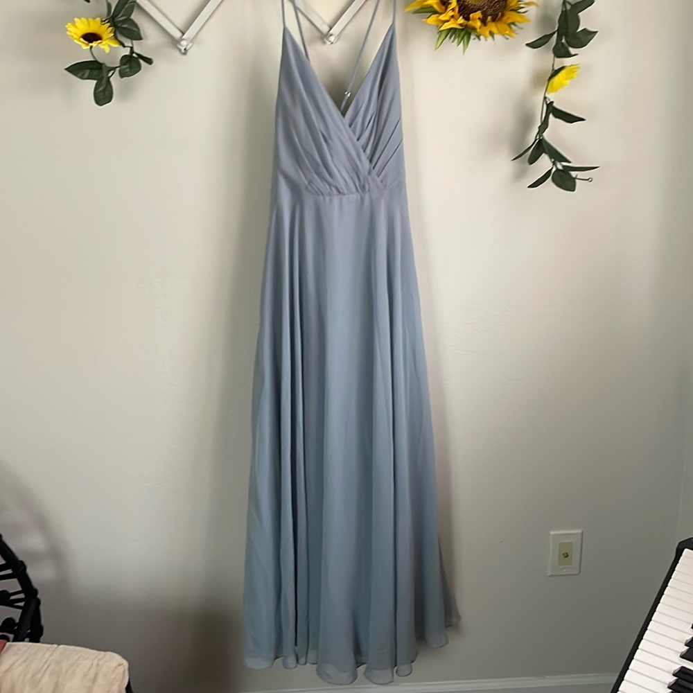 NWT David’s Bridal dusty blue bridesmaid wedding guest dress